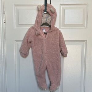 Carter's Sherpa Fleece Teddy Bear Onesie in Light Pink Size 6M